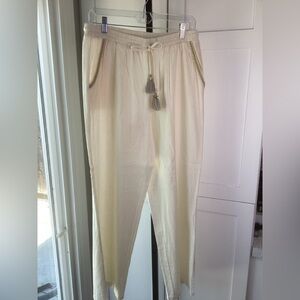 Melissa Paige Cream Pants with Tassel Detail